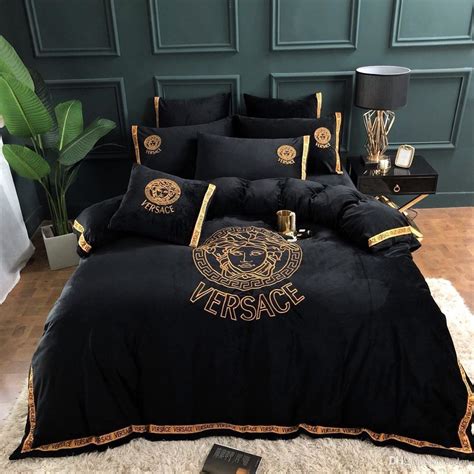 men king size luxury design comforter set versace|Versace california king headboard bed.